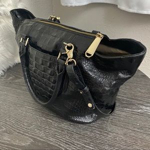 Vintage Brahmin Black 🐊 crocodile Satchel